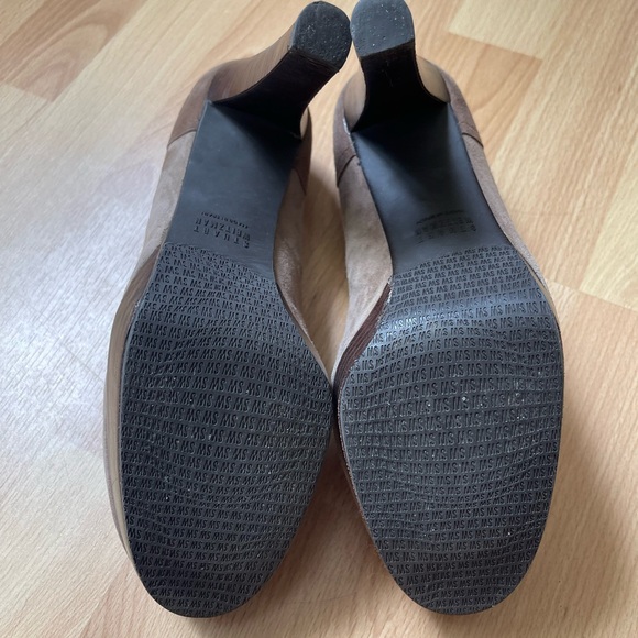 STUART WEITZMAN TASSUP SUEDE STACKED HEEL PLATFORM TASSELED LOAFER IN HAZE Sz8.5 - Picture 2 of 10